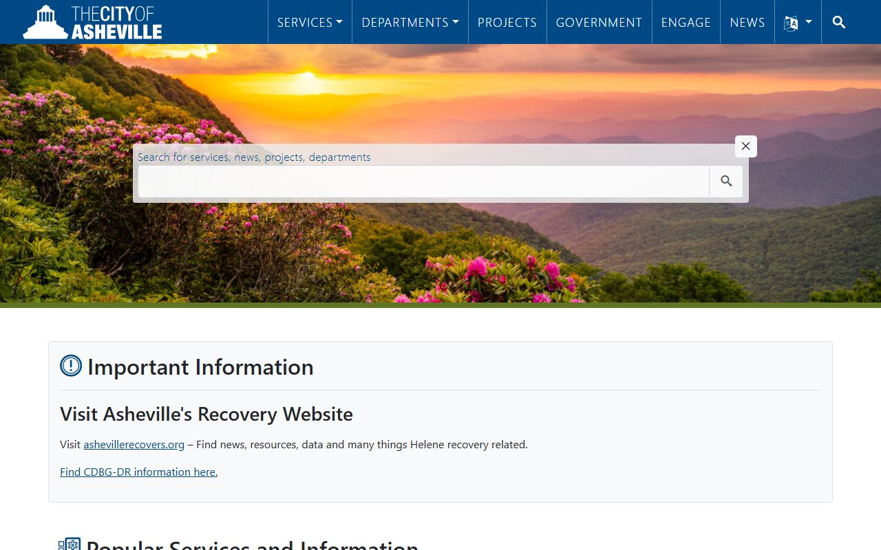 Asheville phone directory city homepage contact routing