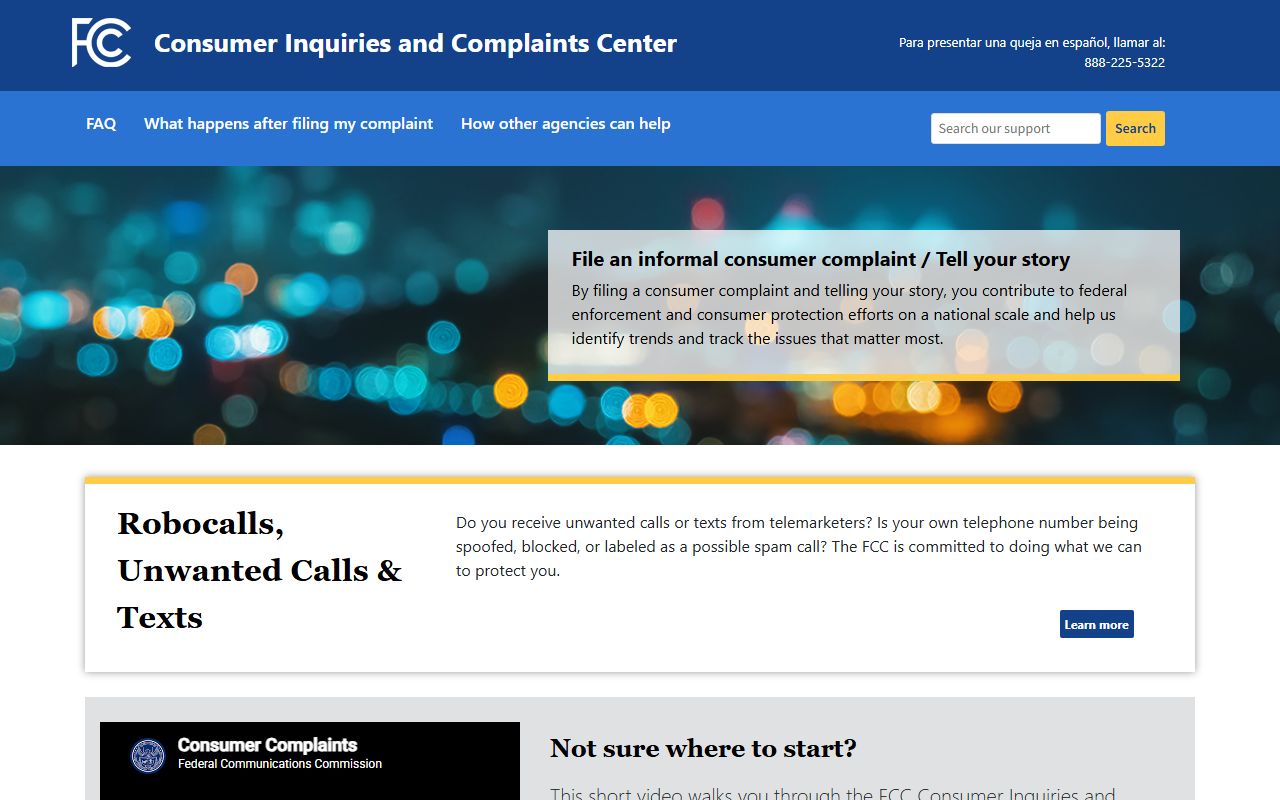 Asheville phone numbers FCC complaint center for robocalls